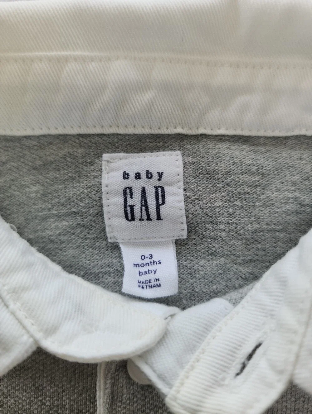 Baby GAP 2 Piece Outfit Set 0-3 Months Gray Polo Sweatshirt Jogger Pants Bear Lo